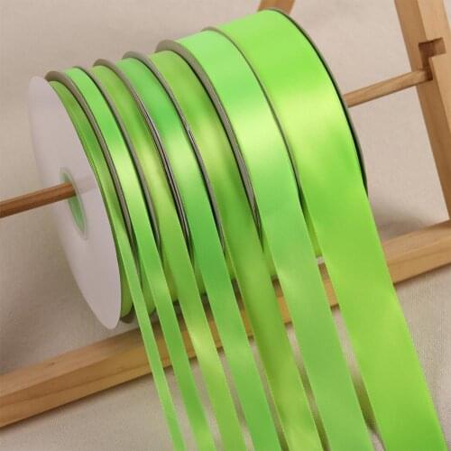 Fluorescent Green Ribbon 100 Yards/Roll Polyester Ribbons Wedding Party Christmas Decoration Cake Gift Box Wrap DIY Accessories