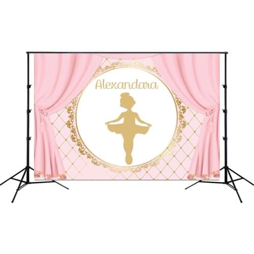 Custom Girl Princess Backdrop Birthday Party Banner Dancing Ballet Photo Background Cake Table Scene Setter Wall Poster Decors