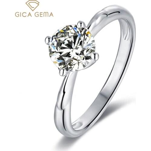 GICA GEMA Moissanite Diamond Rings For Women Girl 925 Sterling Silver Anniversary Engagement Wedding Fine Jewelry Gifts