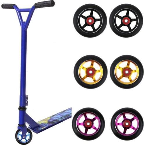 Stunt Scooter Wheel Professional Replacement Elastic 100mm Stunt Scooter Wheel with Bearing Bushings