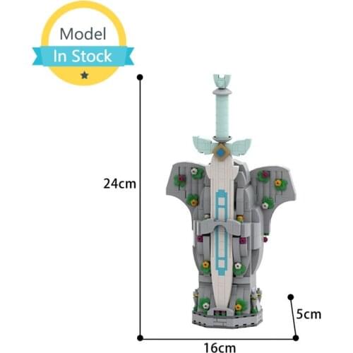 MOC Goddess Sword Hyrule Castle Game Hailar Scene Building Blocks Master Sword Weapon Bricks Hobbies Decoration childrens toys