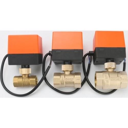 DN20(G 3/4") AC220V electric actuator brass ball valve,Cold&hot water/Water vapor/heat gas 2 way Brass Motorized Ball Valve