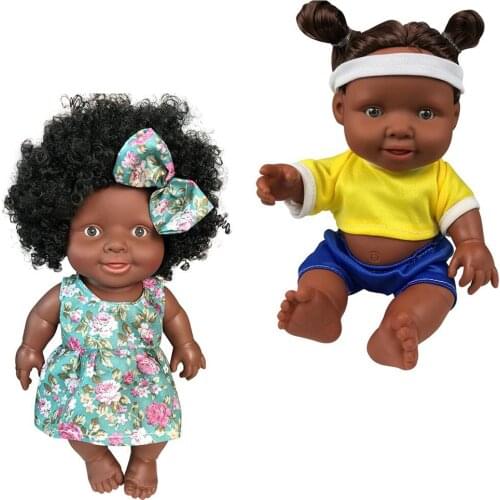 Cute Baby African Black doll 30cm Dolls Toy Mobile Joint Toy Kids Child Girl Boy Gift Dress up Body Vinyl Doll High quality