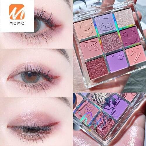 Museum 9 Colors Super Hot Eye Shadow Plate Affordable Student Glitter Earth Color