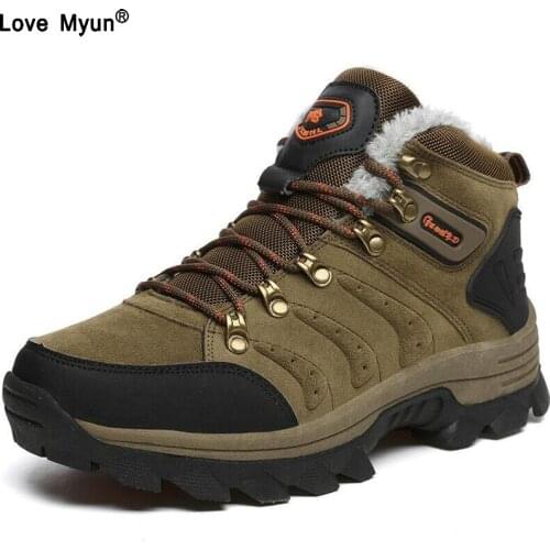 Big size New Men Boots for Men Winter Snow Boots Warm Fur&Plush Lace Up High Top Fashion Men Shoes Sneakers Boots442