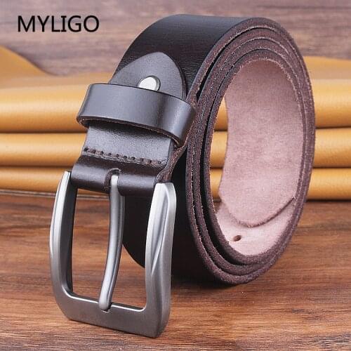 Men leather belt big size genuine leather strap cowhide luxury pin buckle fancy vintage soft belt for jeans 130 140 150 160cm