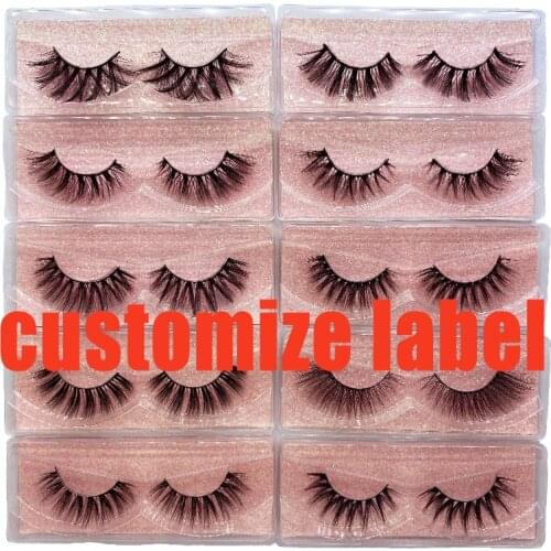 Customize LOGO Mink Lashes Bulk Natural False Eyelashes Dramatic Long Wispies Lash Extension Volume Beauty Eyelashes Wholesale