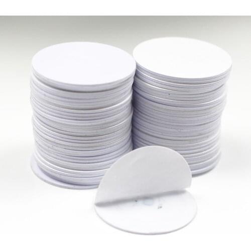 100pcs 13.56Mhz UID changeable 1k s50 RFID Adhesive Sticker Round Coin Card Rewritable Copy Clone Proximity Card