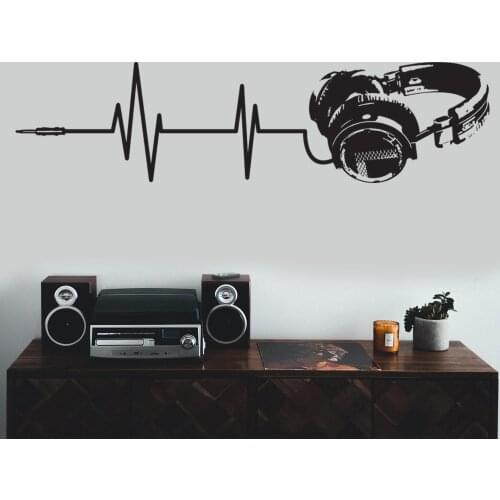 Headphone wall stickers game music headphone game music lovers give boys and girls room door decoration vinyls decals gifts 8