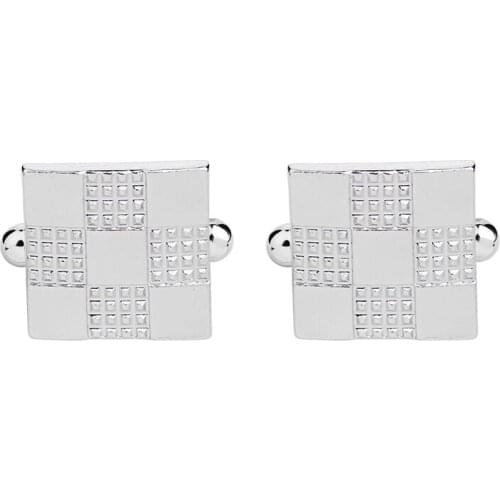 New fashion jewellery Cufflinks laser metal lattice Silver Cufflinks other assured free delivery