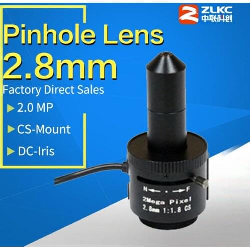 Pinhole lens 2.8mm,1/2.5" CS Mount Lens ,CCTV lens for Machine Vision Lens cameras 2 Megapixel Auto Iris fixed Industrial Lens
