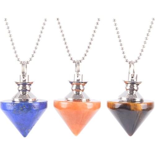 2020 Suspension Natural Stone Pendant Crystal Pendants Quartz Bead Necklaces Fashion Jewelry Pendant for Female Women Gift D934