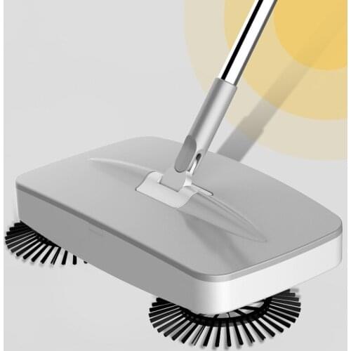 Hand Push Magic Broom Dustpan Mops Stainless Steel Handle Sweeper Mop All-In-One Push Type Sweeping Machine Cleaning Tool