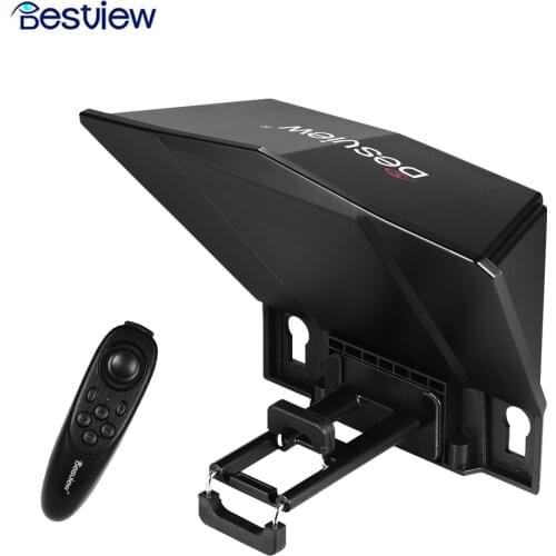 Smartphone/Tablet/DSLR Camera Teleprompter Prompter with Remote Control Lens Adapters for Stage Speech Live Streaming Video