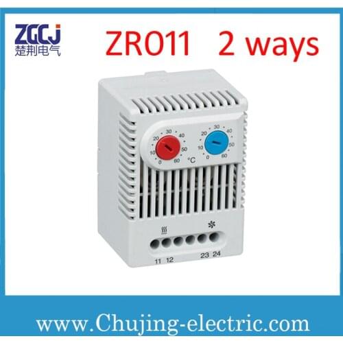 Din rail thermostat 2 ways ZR011 thermostat the heating cooling NC NO double adjustable thermostat temperature control switch