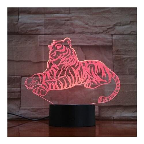 Awesome 3D LED Night Lights Tiger with 7 Colors Light for Home Decoration Lamp Amazing Visualization Optical Lamp Gifts New Gift