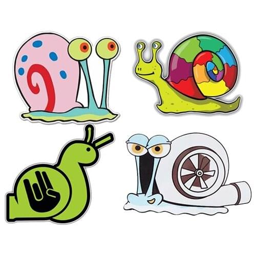 Cheerful Cartoon SnailCar Sticker Windshield Bumper Motorcycle Helmet Decal High Quality KK Vinyl Cover Scratches Waterproof PVC