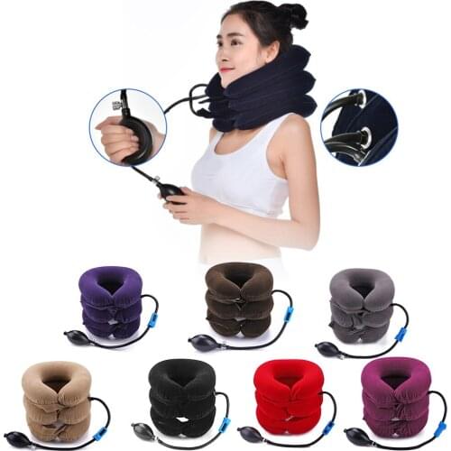 U Neck Pillow Air inflatable neck stretcher health care toolsRelax tensions fatigue massage neck Cervical traction apparatus