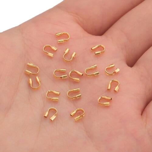 10/50 Pcs Clamping Buckle U-shaped Horseshoe Buckle Protective Thread Ending Buckle Beaded Steel Wire Handmade DIY Gifts