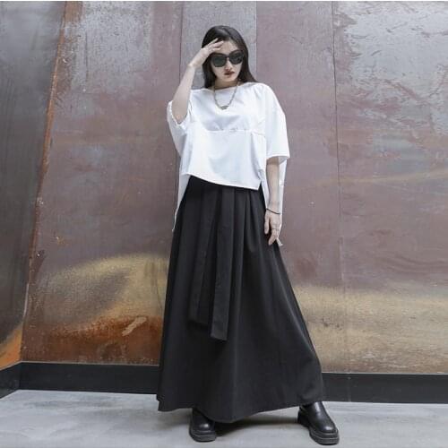 Mountain Book Dark deconstruction Black Gothic big black irregular skirt female a-character high waist long skirt womens tide