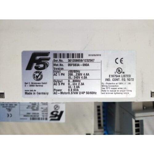 05F5B3A-090A 0.37KW 220V INVERTER Used One , 90% appaerance new , Good Working , Free Shipping