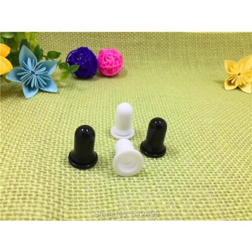 20/100/300/500pcs/lot Essential Oil Bottles cap Black/white glue head dropper lid glass bottle 5-100ml