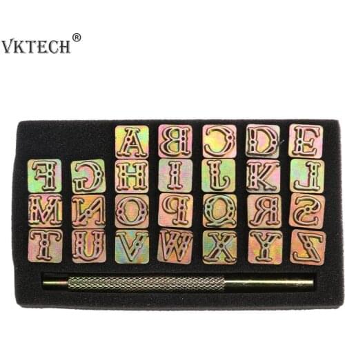 26 Stamps Zinc Alloy Letters Stamping Symbol Set Leather Marking Tools Metal Leather Punching Tools DIY Leather Craft