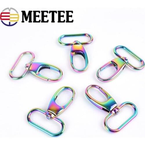 5/10pcs 13.5/25/32/38mm Colored Metal Leather Buckles for Bag Strap Dog Collar Webbing Swivel Trigger Hook DIY Handbag Hanger