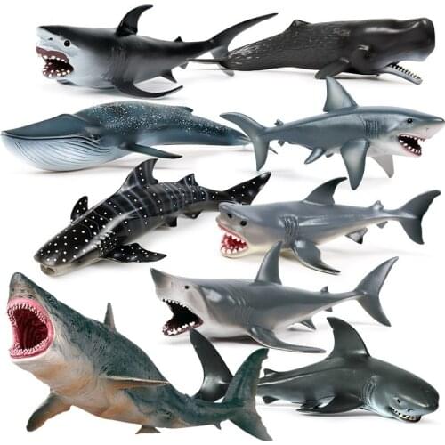 41 kinds Simulation Whale Shark Animal Figure Collectible Toys Ocean Animal Cognition Action Figures Kids Plastic Cement Toys