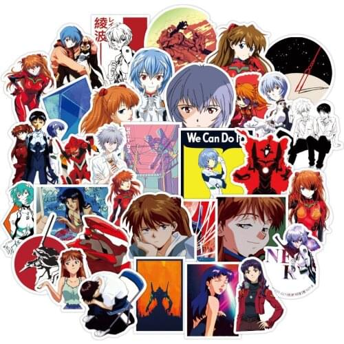50Pcs Japanese Classic Anime Evangelion Sticker for Motorcycle Refrigerator Computer Toy Trunk Skateboard Guitar Game Machine