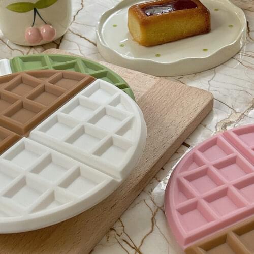 CuteLife Nordic Round Silicone Waffle Coffee Cup Mat Kitchen Accessories Decor Drink Coasters Table Protector Heat Resistant Mat