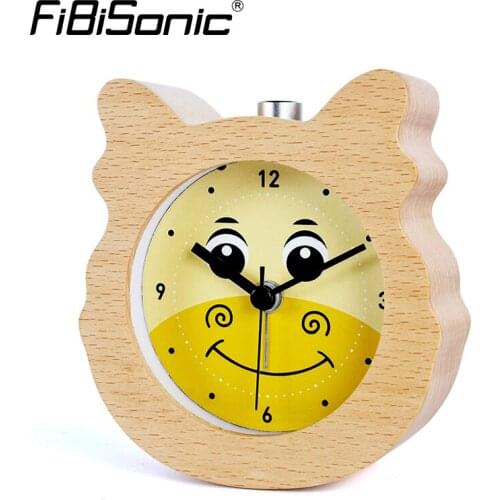 FiBiSonic Chinese Zodiac Wooden Snooze Backlight Dragon Alarm Clock Wood Desktop Needle Table Clocks