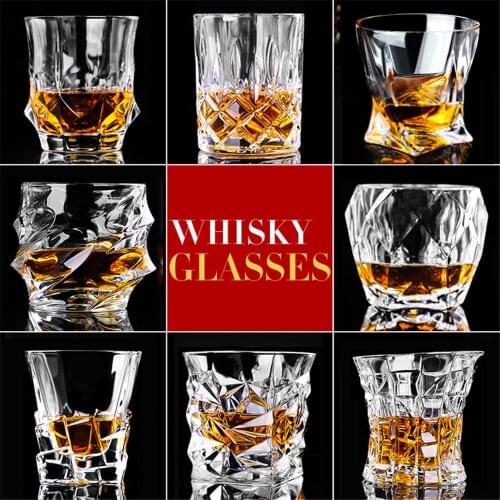 Whiskey Crystal Cup Household Irregular Creative Mug Transparent Wine Glass Brandy Tea Milk Coffee Container Hotel Bar Supplies