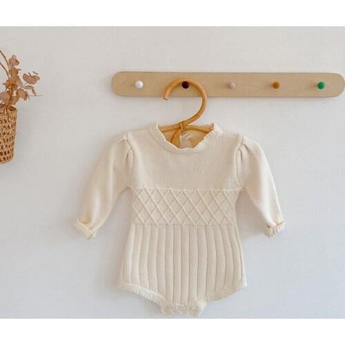 Infantil Baby Girls Bodysuit Casual Toddler Baptism New Year Newborn 0-3 Years Baby Girl Sweater Clothes Autumn Pullover Clothes