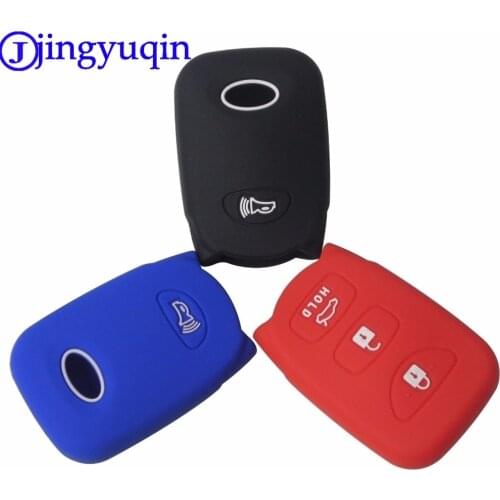 Jingyuqin 3 Buttons Car Key Fob Silicone Rubber Cover Holder Protect For Hyundai Feisi Elantra Long Move Case