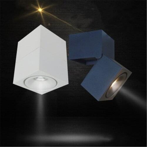 Nordic Square downlight 3W/7W/12W/15W AC85-265V black/white downlight 180 degree rotation for furniture lighting