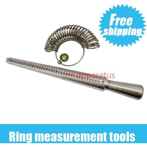 Metal Guage Mandrel Ring Stick & Manufacture Ring Loop Set,Ring Gauge Metal Finger Sizer Tool Measure 1-13 US goldsmith