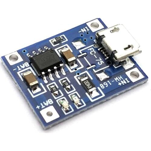 Micro USB 5V 1A 18650 TP4056 Lithium Battery Charger Module Charging Board With Protection Dual Functions 1A Li-ion