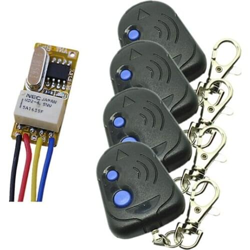 DC3.7V 5V 6V 7V 9V 12V Mini Relay Wireless Switch Remote Control Power LED Lamp Controller Micro Receiver Transmitter System