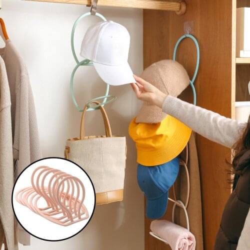 Multifunctional Door Cap Storage Rack Hat Scarves Bag Hanger Stackable Hook Stand Organizer 6pcs