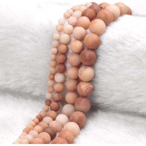 Opaque Pink Aventurine Stone 4-10mm Matte Atreus Natural Stone Round Beads For Jewelry Making Suitable For Men Or Women