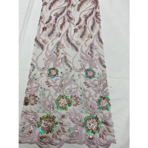 Nigerian Tulle Lace fabric High Quality S-488888 African French Net Mesh Fabric with Sequin Fabircs