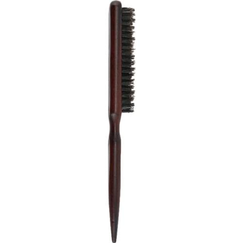 New Salon Comb Hair Teasing Brush Wooden Handle Back Comb Natural Boar Bristle