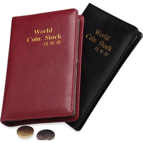 2020 New 10 Pages 60 Pockets Album Coin Collection Book PU Leather Waterproof World COIN STOCK Vertical Style