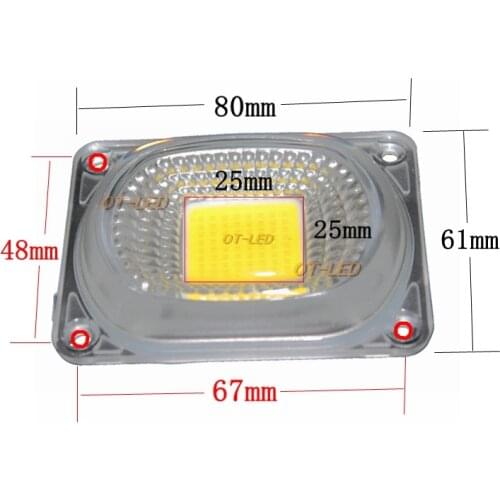 2Sets LED Lens Reflector For 20w 30w 50w LED COB Lamps Include: PC lens+Reflector+Silicone Ring Lamp Cover shades FloodLight DIY