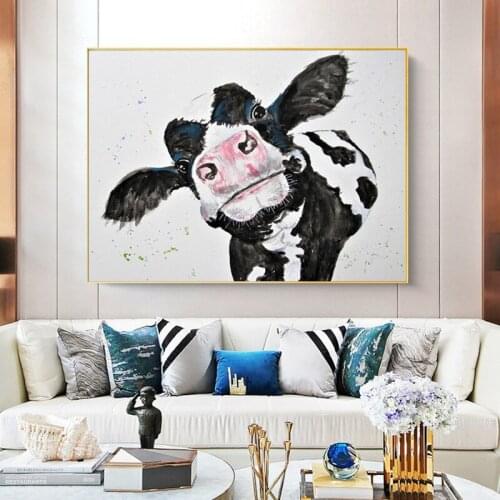 Animal Poster Watercolor Cow Canvas Painting Poster Printing Modern Art Wall Picture Cuadros Home Decoration Living Room Decor