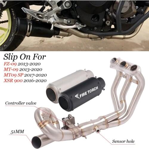 Full System For yamaha For Yamaha MT-09 FZ-09 Tracer 900 XSR900 MT09 Exhaust Motorcycle Valve Silencer Electric Exhasut Muffler