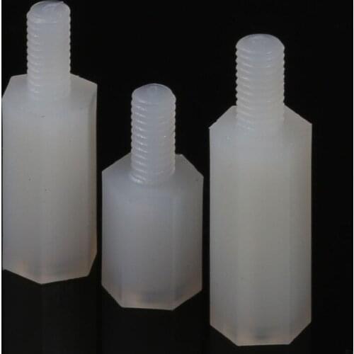 Manufacturer Directly Sells White Hexagonal Nylon Column Single Head Nylon Plastic Support Column M2 M2.5 M3 M4 10PCS