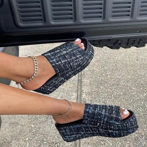 Women sandals 2021 new beach fish mouth open toe platform sandals and slippers female large size womens shoes Banquet slippers