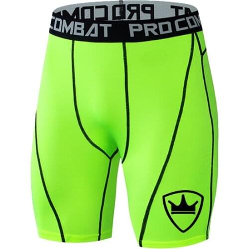 Compression Shorts Men Print 7 Colors Bodybuilding Tights Shorts Men Gyms Shorts Male Muscle Alive Elastic Running Shorts Mens